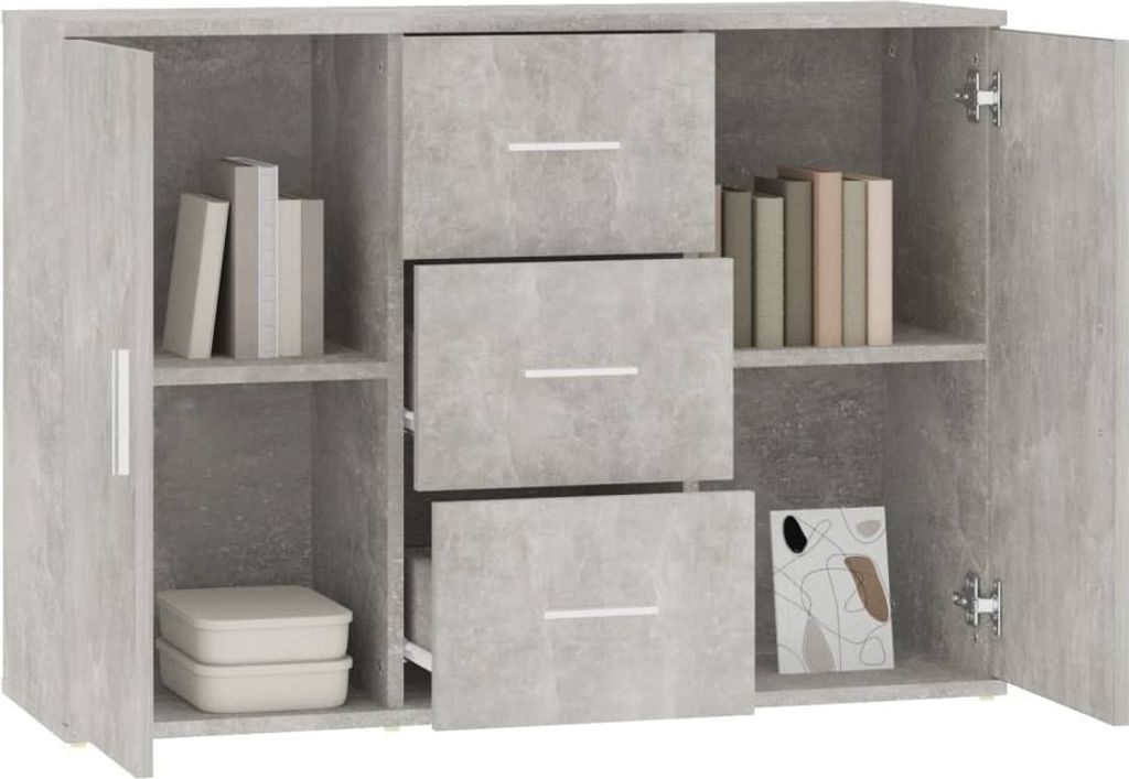 vidaXL Sideboard Betongrau 91x29,5x65 cm Holzwerkstoff Produktbild 