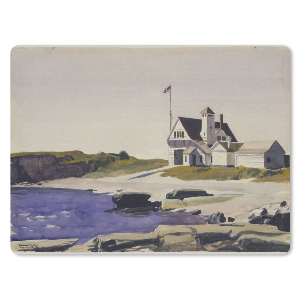 MuchoWow Mauspad Mousepad Küstenwache, Maine - Edward Hopper 23x19 cm - Mousepads - Maus Mat - Pad - Mausunterlage - Schreibtischunterlage - Mau...
