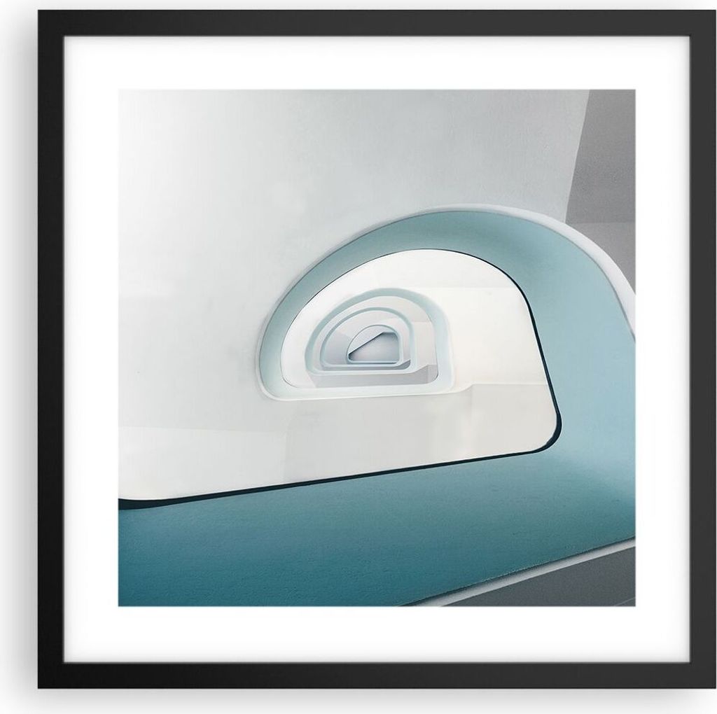 Gerahmtes Poster - Schwarzer Rahmen - Dreidimensional Modern Spirale - 40x40 cm - Wand Bild - Wanddeko - Wandbilder - Kunstposter - Wandposter - Bi...