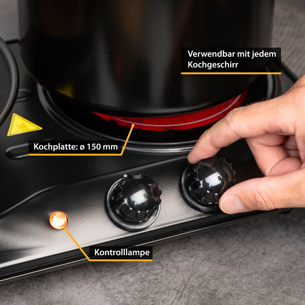 TZS First Austria Infrarot Kochplatte doppelt, elektrisch, Produktbild 5