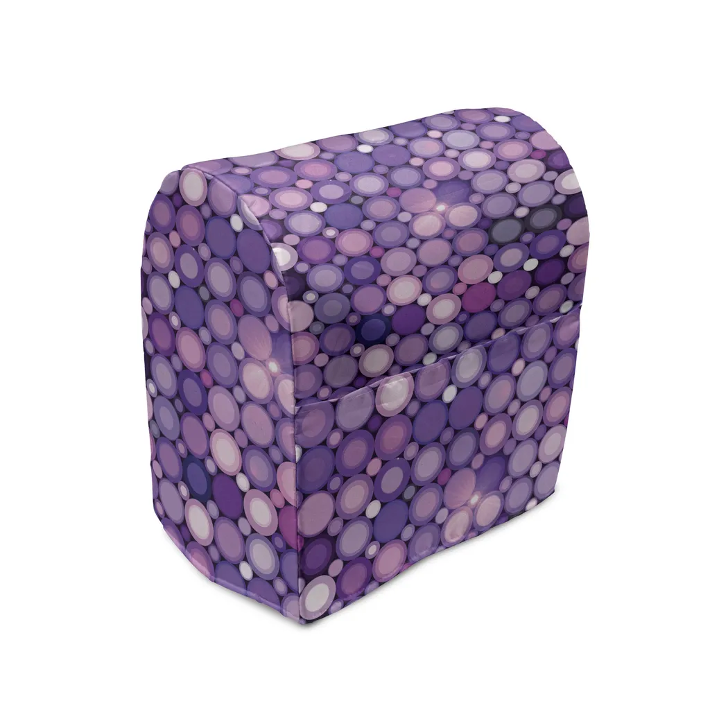 ABAKUHAUS Housse Mixeur Cercles Violets Géométriques 36 x 39 x 24 cm