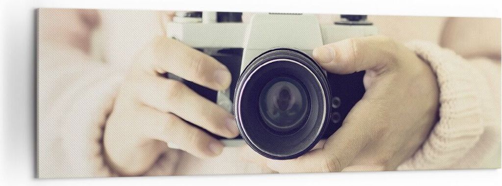 Bild auf Leinwand - Leinwandbild - Einteilig - Die Kamera Retro Fotografie - 160x50cm - Wand Bild - Wanddeko - Wandbilder - Leinwanddruck - Bilder ...