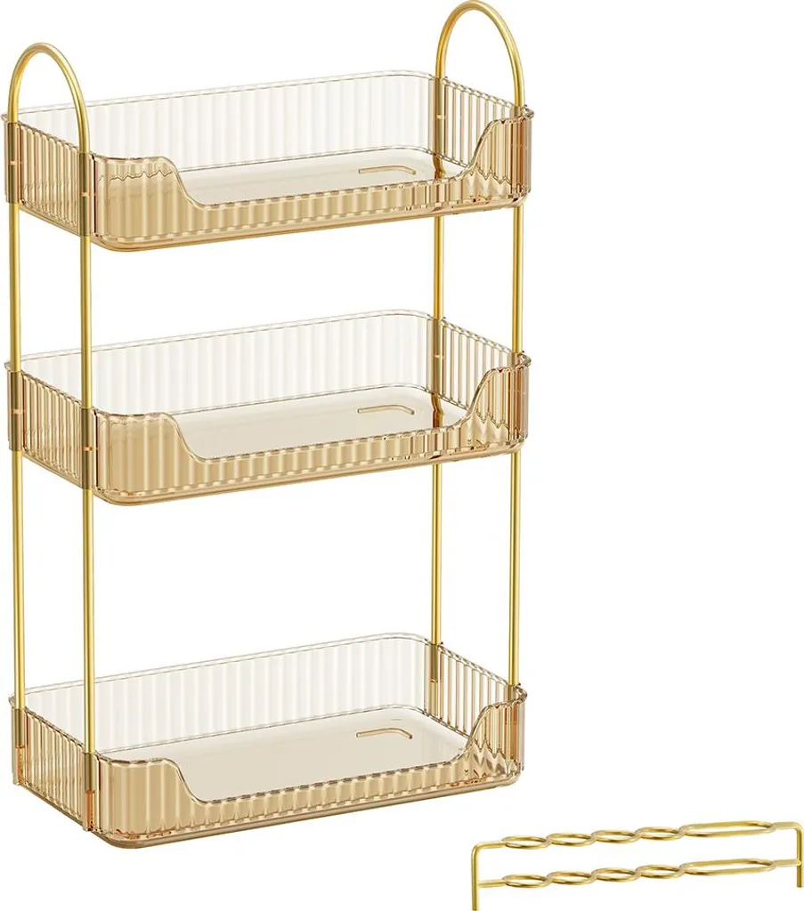 Organiseur cosmétique rectangulaire coloris champagne doré luxe