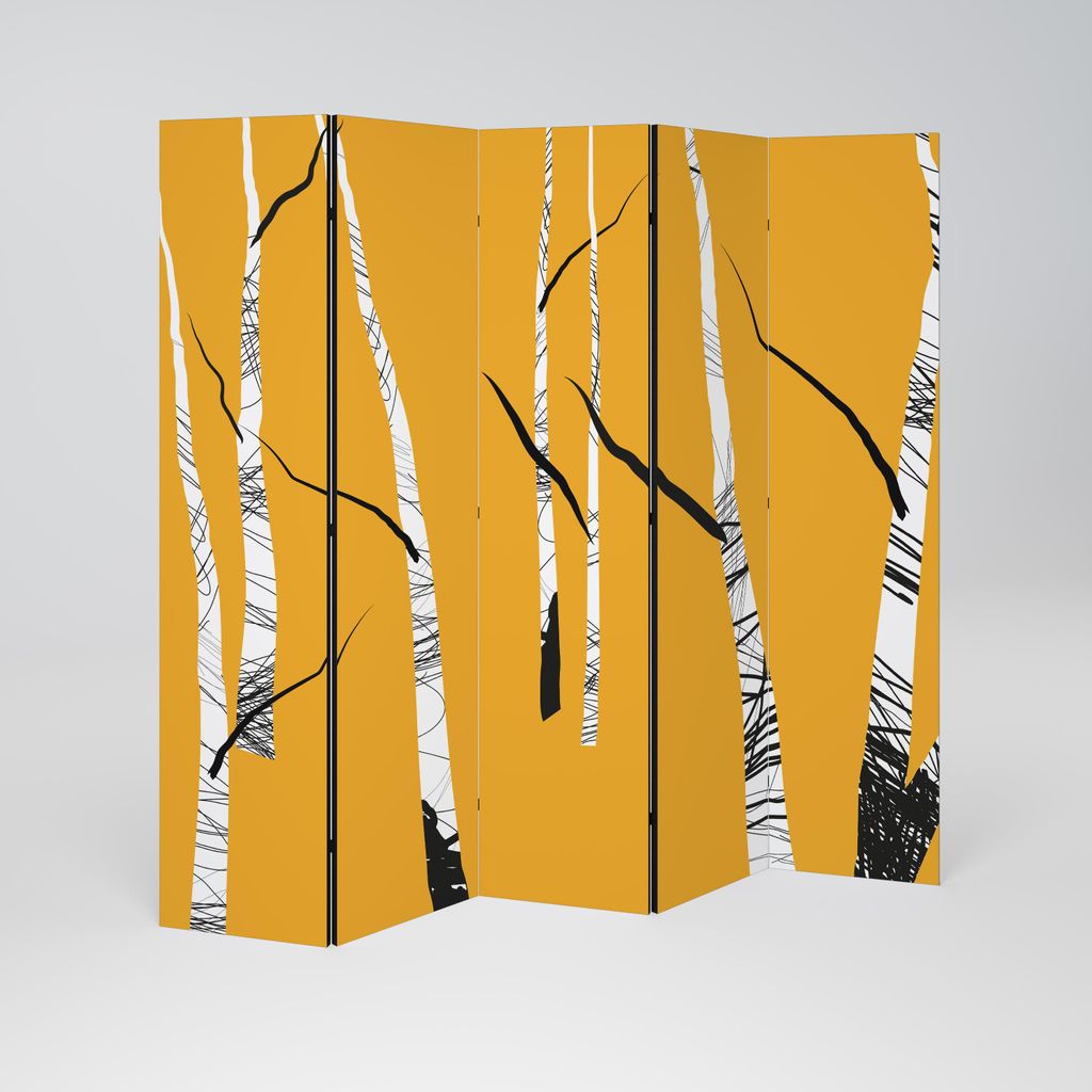 SpaceRebels Paravent Raumteiler - 5-teilig Raumtrenner, Druck 2-Seite - Raumtrenner - Trennwand Wohnung - Room Divider - Spanische Wand Deko Modern...