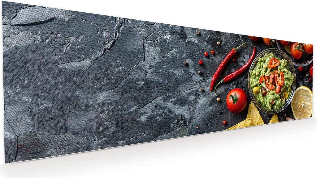 Glasbild 120x40cm in XXL für Wohnzimmer, Schlafzimmer Motiv Frisches Gemüse