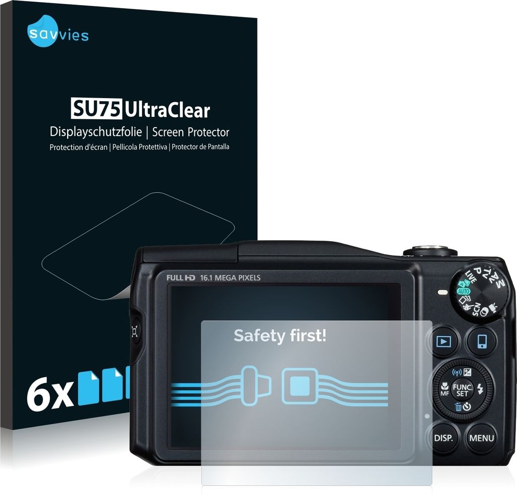 6x Für Canon PowerShot SX700 HS Schutzfolie Savvies Displayschutz Display Schutz Folie Klar Transparent