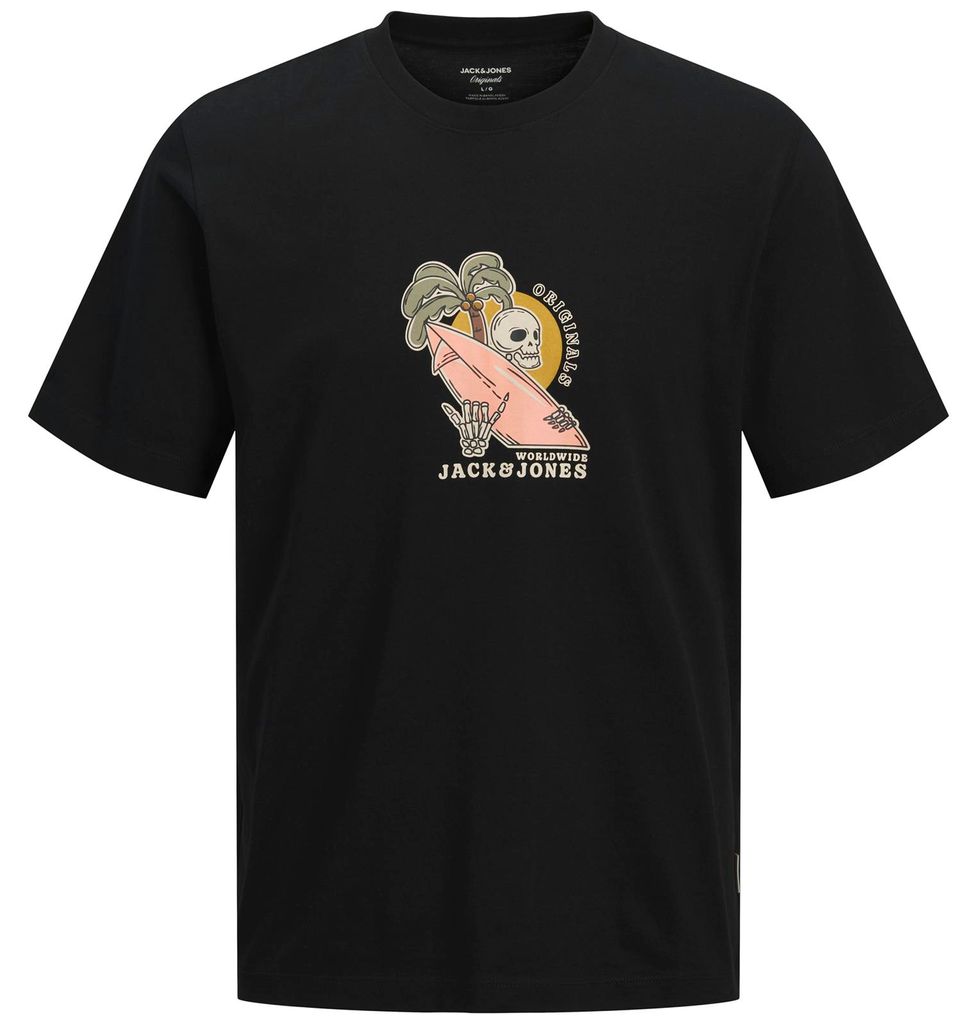 Jack&Jones Übergröße T-Shirt schwarz Skull JORCASSIS