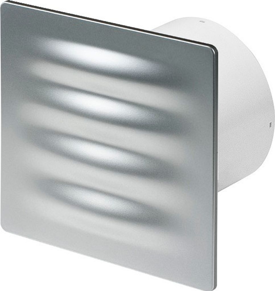 Wohnraumlüfter Lüfter Badlüfter Deckenlüfter Ventilator Badventilator Ø 100 mm Feuchtesensor / Hygrostat silber satiniert