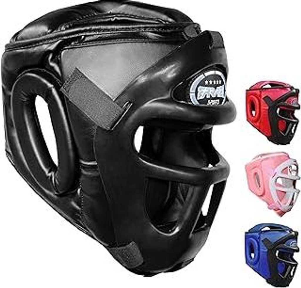 Kopfschutz Boxen 2-in-1 – Verstellbarer Kampfsport Helm mit abnehmbarem Gesichtsgitter Vollgesichtsschutz kopfschutz für MMA, Muay Thai, Kickbox...