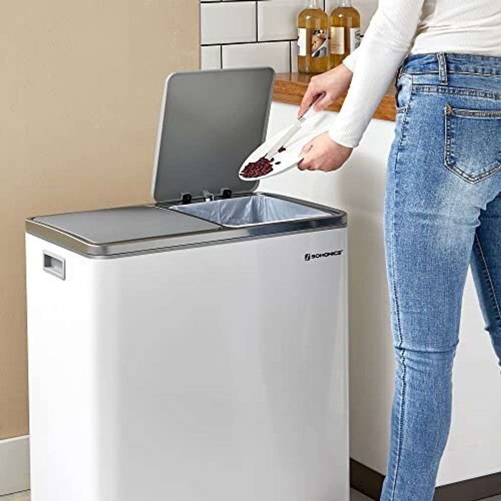 SONGMICS Mülltrenner 2 x 30,0 l weiß Produktbild 23