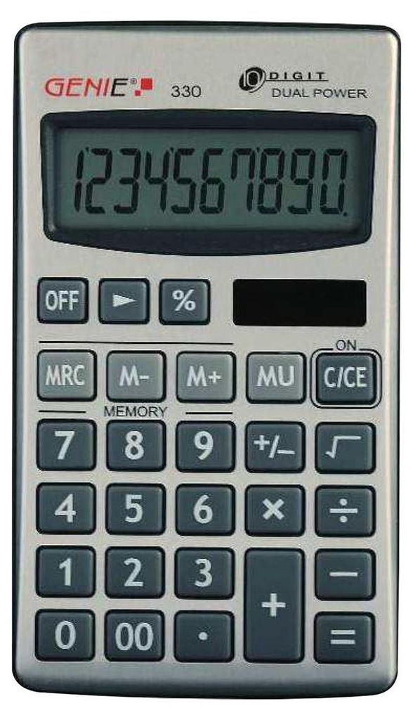 Display tascabile della calcolatrice Genie 330 Nero, Immagine del prodotto 