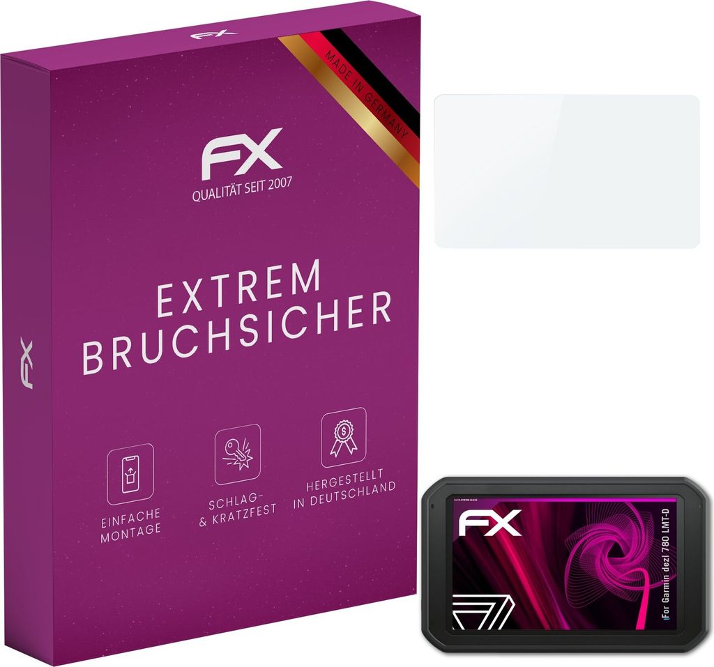 atFoliX FX-Hybrid-Glass Displayfolie kompatibel mit Garmin dezl 780 LMT-D Glasfolie