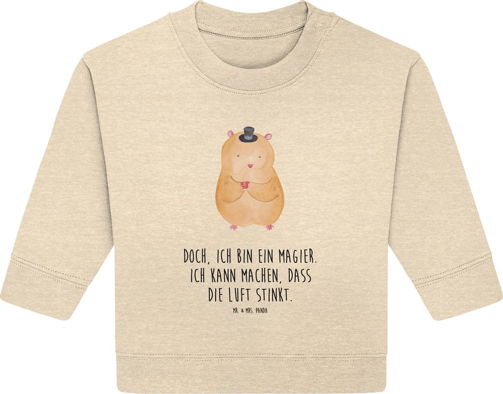 Mr. & Mrs. Panda Organic Baby Pullover Hamster Hut 12. - 18. Monat - Natural Raw - Geschenk, Zylinder, Lustige Sprüche, Zauberer, Magier, Bullover...