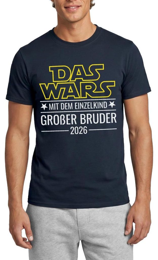 Spreadshirt Das wars mit dem Einzelkind - Großer Bruder 2026 Männer T-Shirt, XL, Navy