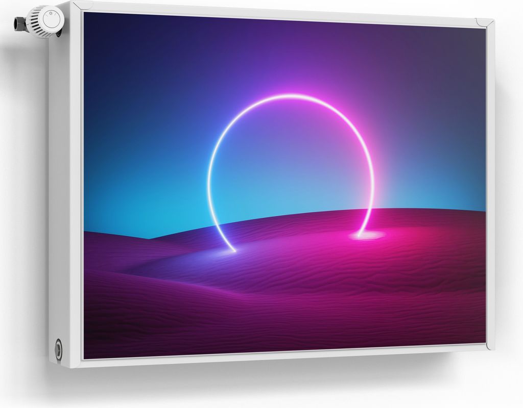 DEQORI Magnetmatte Heizung beschreibbar 80x60 cm 'Surreale Oase' Magnetfolie