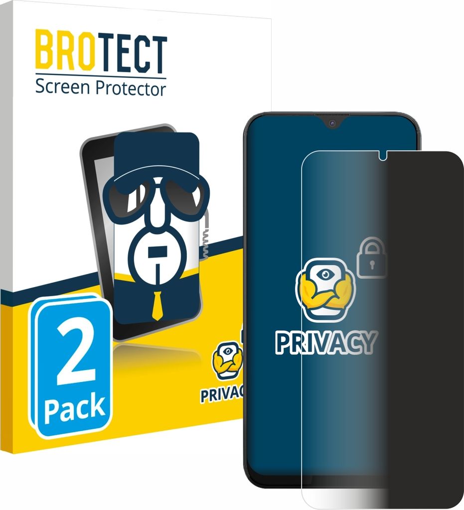 2x BROTECT Sichtschutzfolie für Volla Phone 22 Anti-Spy Privacy Sichtschutz Blickschutz Folie Blaulicht-Schutz