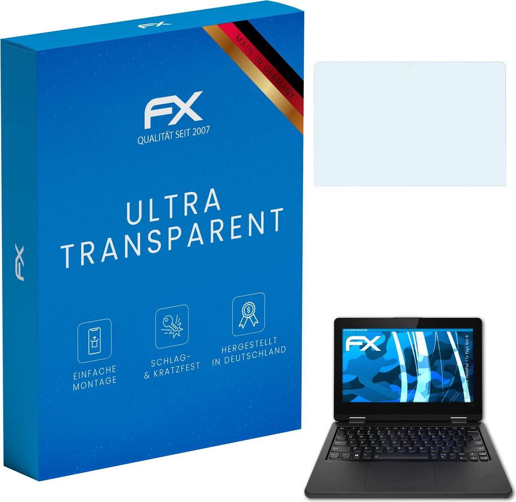 atFoliX FX-Clear 2x Schutzfolie kompatibel mit Lenovo ThinkPad 11e Yoga (Gen 6) Displayschutzfolie