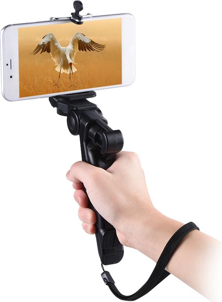Mini-Stativständer-Halterung, Handgriff-Stabilisator mit Smartphone-Clip-Halterung für iPhone 7 Plus/7/6/6 Plus/6S/Samsung Galaxy S7/S6
