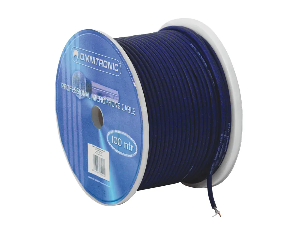 Câble Audio au Mètre pour Micro OMNITRONIC 2x0,22 Bleu - 100 Mètres