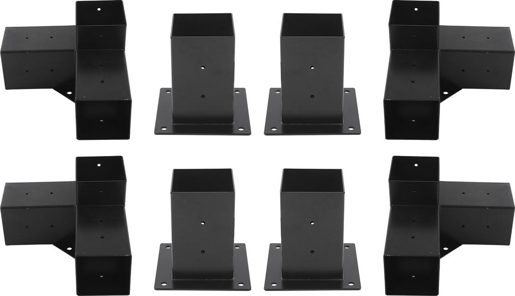 Pergola-Halterung Stahl DIY Erhöhter Holzständer Hardware-Set für den Außenbereich 8-teilig