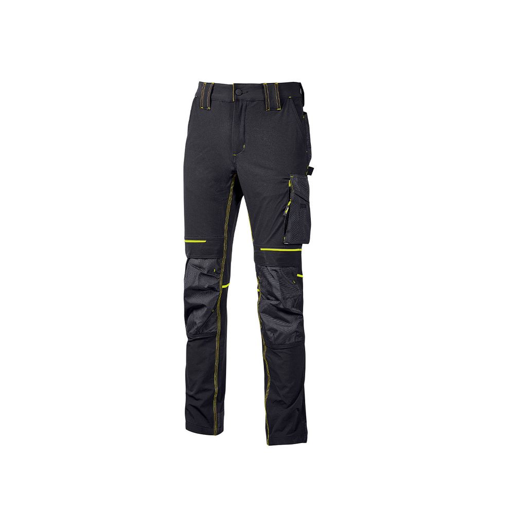 U-Power Bundhose Atom Long Arbeitshose 4-Wege Stretch, Farbe:black carbon, Größe:S
