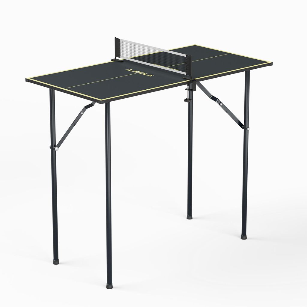 JOOLA Tischtennisplatte MINI inkl. Tischtennisnetz, klappbar, klein, 90 cm x 45 cm x 76 cm, grau