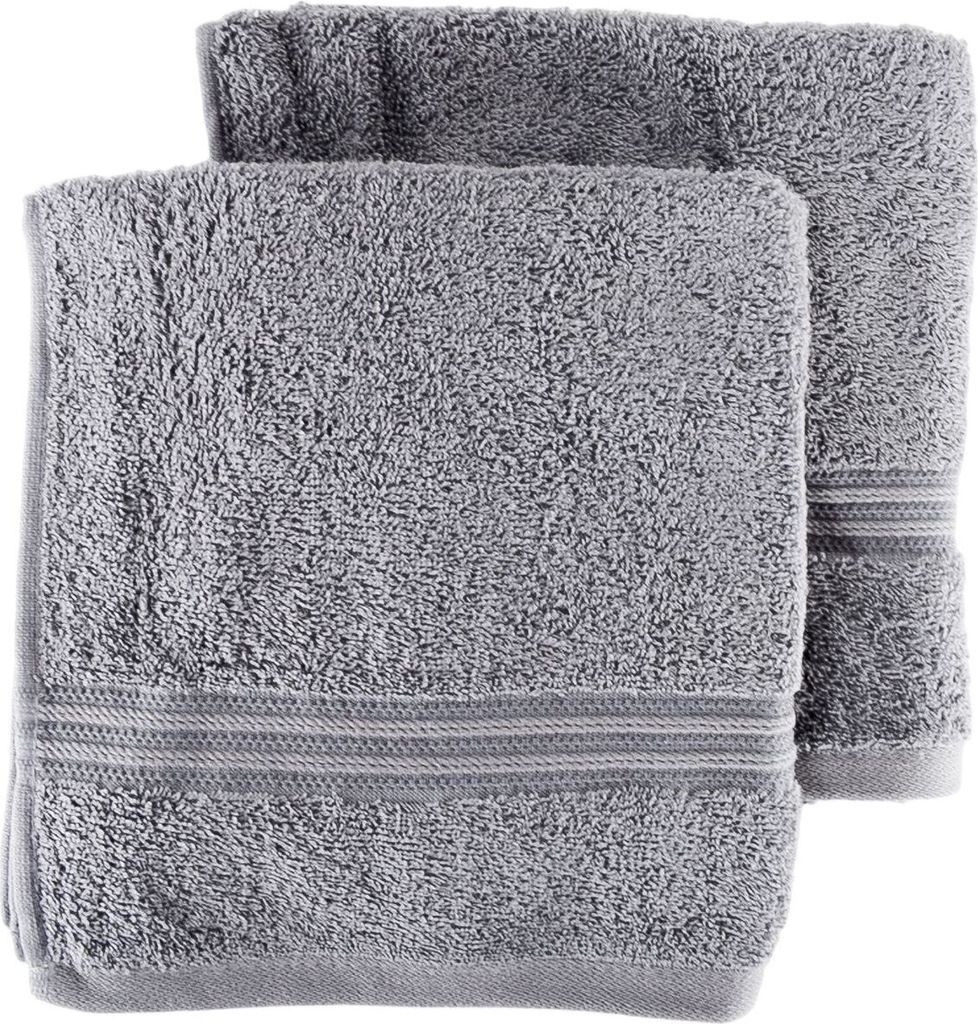 Doppelpack 50 x 100 cm 2er Set Handtücher mit Bordüre 100 % Baumwolle