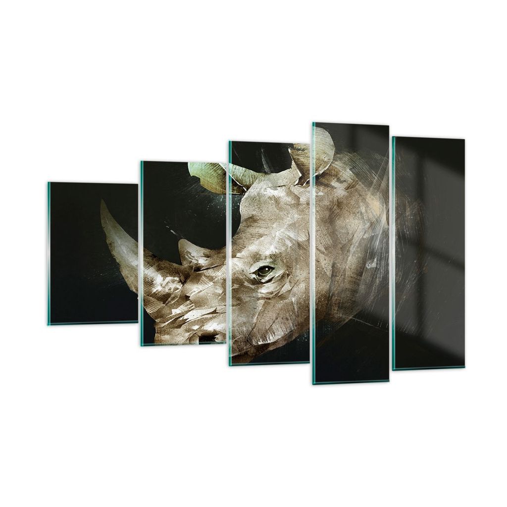 Bilder auf glas - Tier Abstraktion - 100x60cm - Glasbilder - Wandbilder - Kunstdruck - zum Aufhängen bereit - Wanddekoration aus Glas - Glas Bilde...