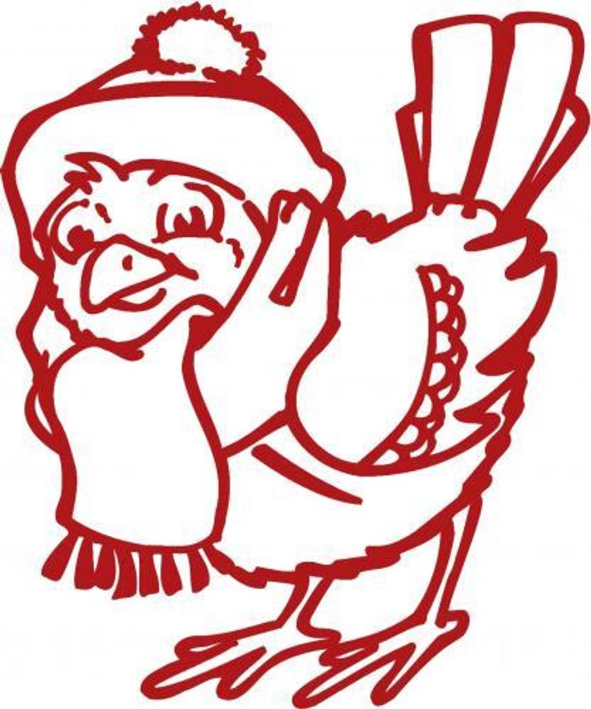Wandtattoo Dekorfolie Weihnachten Vogel WD0817 - verschiedene Farben und Größen zur Wahl Color - rot Größe - 90cm