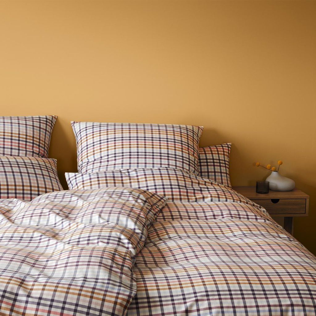 elegante Soft-Flanell-Bettwäsche-Garnitur Aberdeen Farbe Rouge Größe 155x200+40x80