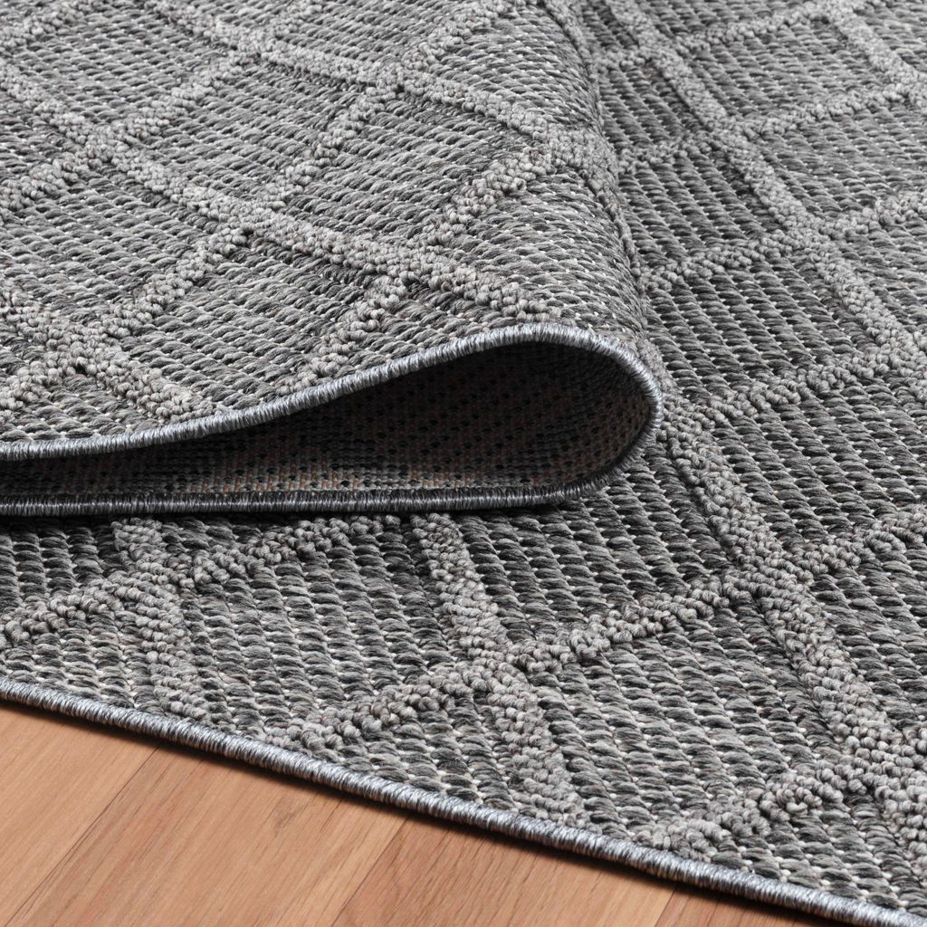 Teppich Outdoor Design Hoch-Tief Effekt Rauten Wetterfest Produktbild 6