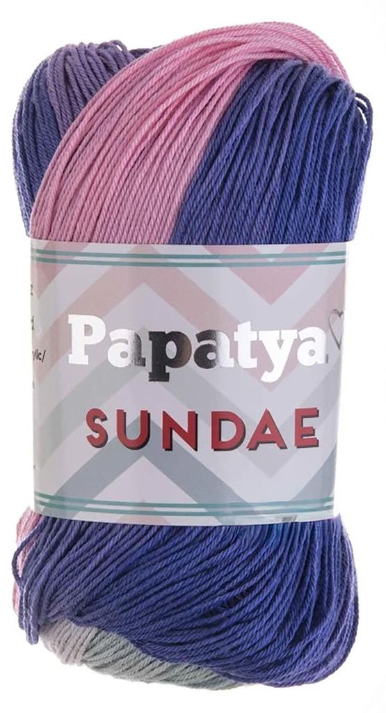 Papatya Sundae Farbverlaufsgarn 100g Strickgarn Häkelgarn Sommerwolle
