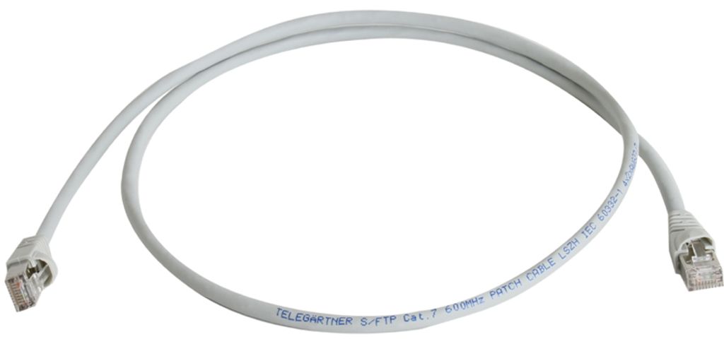 Telegärtner Netzwerk Patch Kabel, RJ-45 Stecker, CAT 6A, grau, 50 m