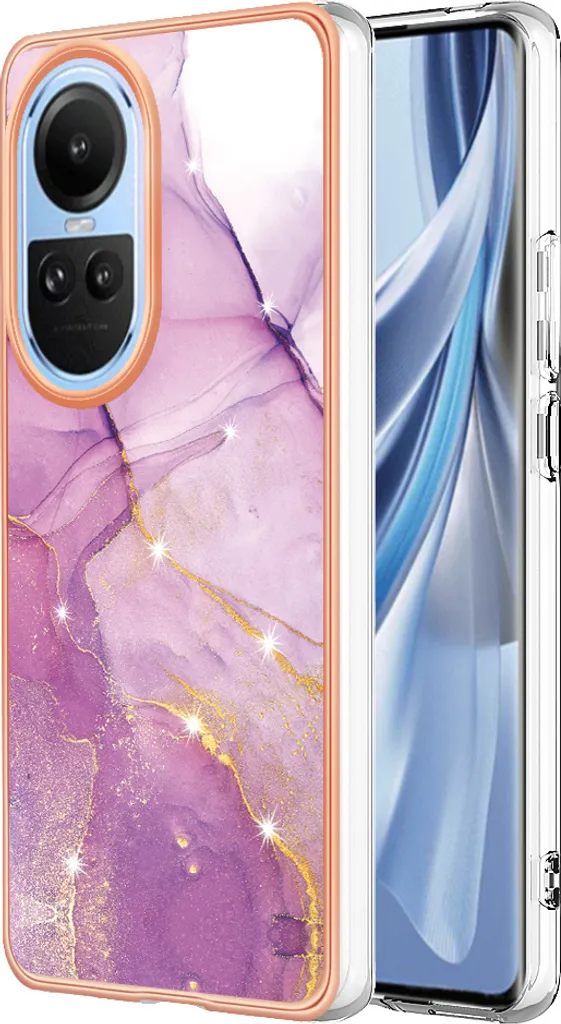 Custodia DOINK Colorata Per Oppo Reno6 Pro 5G - Silicone TPU Traslucido Con Paraurti Antiurto, Effetto Sfumato, Rosa Oro