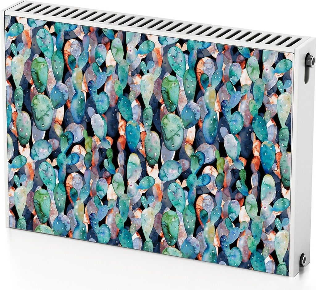 Kakteen – Magnetische Heizkörperabdeckung – 80x60 cm – Magnet Heizkörperabdeckung – 3D Würfel – Heizkörperverkleidung – Magnetische...