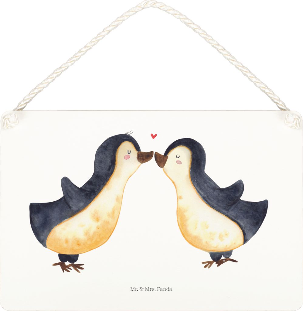 Mr. & Mrs. Panda Schild Pinguin Liebe DIN A5 - Transparent - Geschenk, Freundin, Hochzeitstag, Hochzeit, Geschenkidee, Vertraut, Freund, Wandbild H...