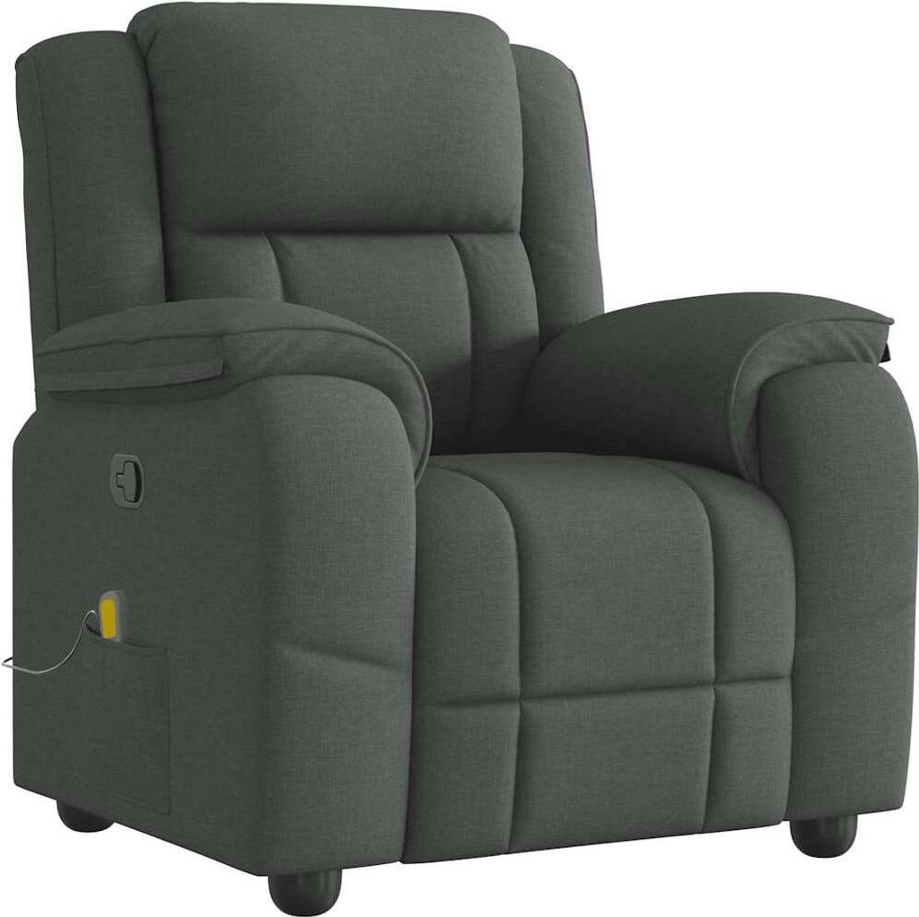 Massagesessel Dunkelgrau Stoff