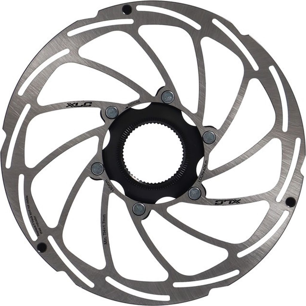 XLC E-Bike Bremsscheibe BR-X138 Ø 180/2,0mm silber, centerlock, silber