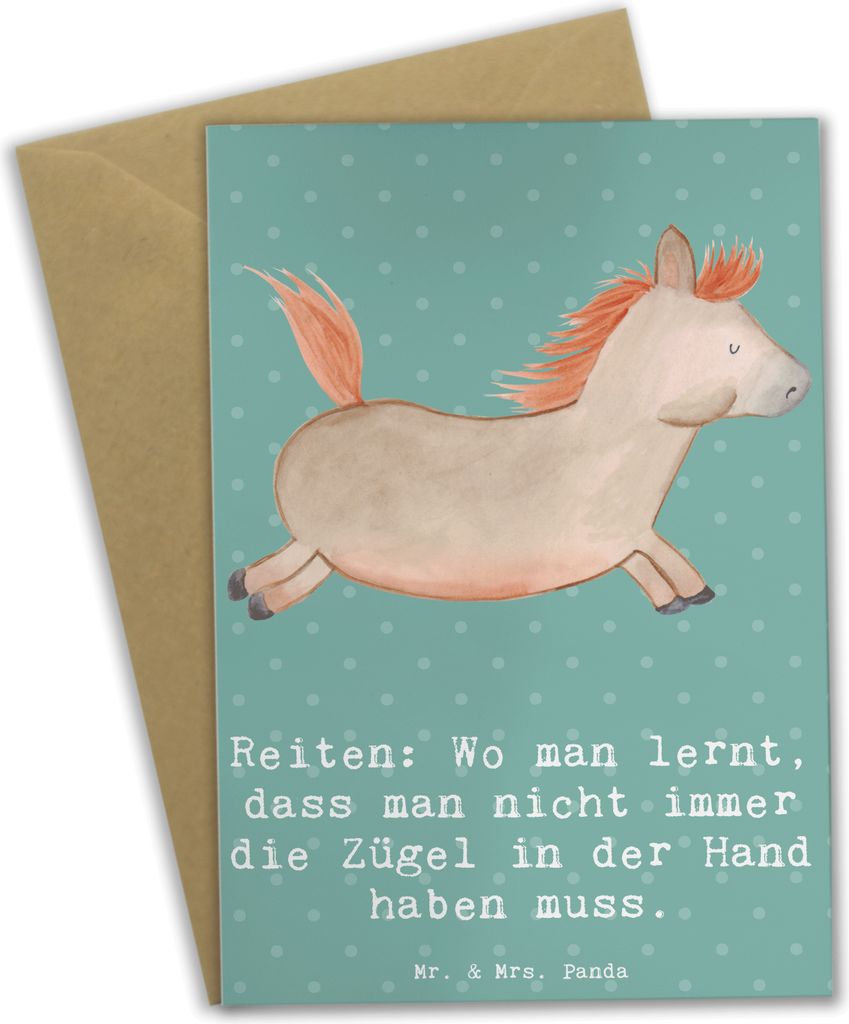 Mr. & Mrs. Panda Grußkarte Reiten Freiheit - Meeresbrise - Produktbild 