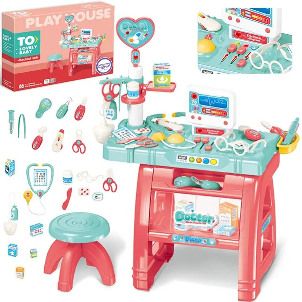 Woopie Petit cabinet médical avec lumières et sons et 22 accessoires