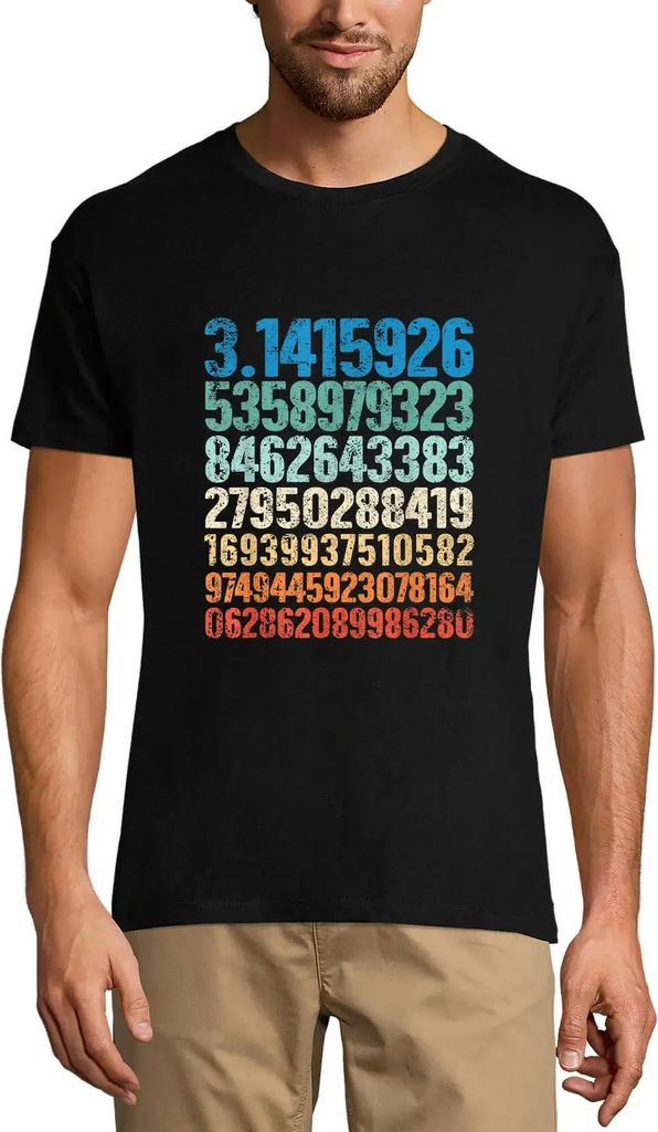 Herren Grafik T-Shirt Pi Zahl Mathe Liebhaber – Pi Number Math Lover – Öko-Verantwortlich Vintage Jahrgang Kurzarm Lustige Druck Geburtstag Ge...