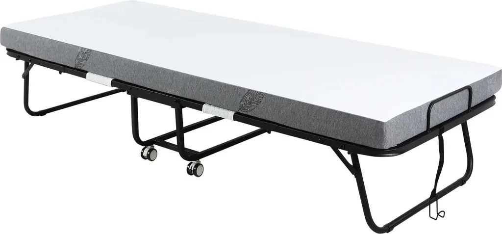 Lit d'appoint pliant gain de place avec roulettes pour petit espace