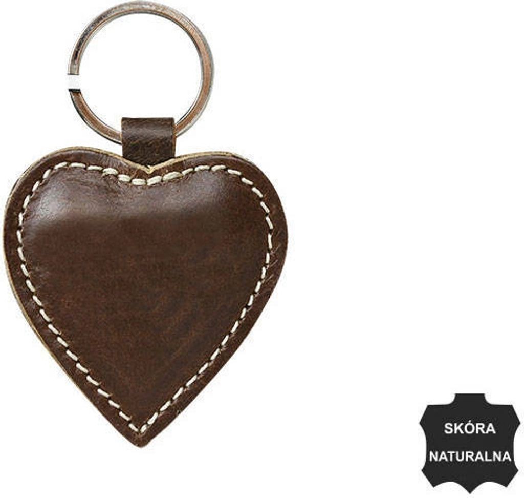 Leder Schlüsselanhänger - Herz HG010 Braun