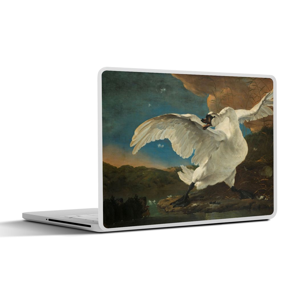 MuchoWow Laptop Aufkleber Sticker Cover Schwan - Alte Meister - Jan Asselijn 36.5x27.5 cm - Laptop-Sticker