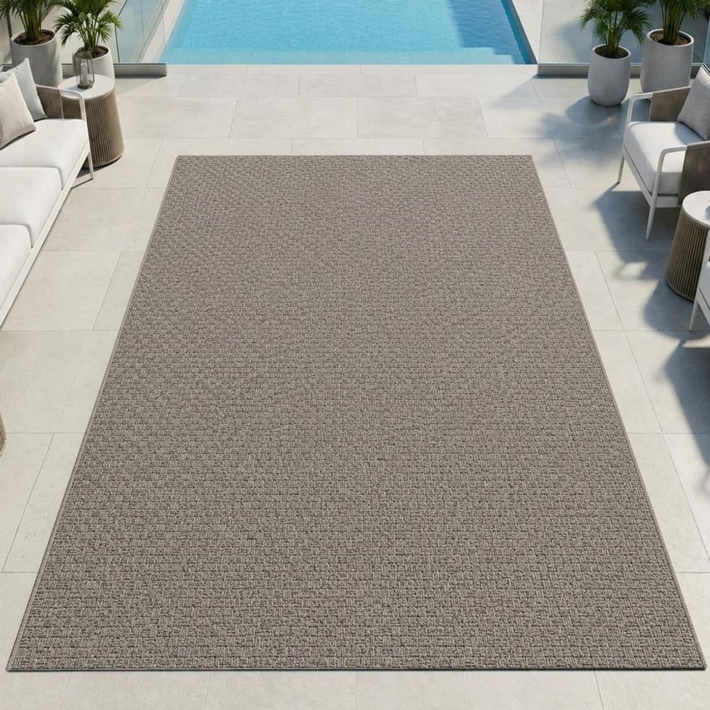 Taupe Teppich Robust Pflegeleicht Für Innen Außen Größe - 160 x 230 cm