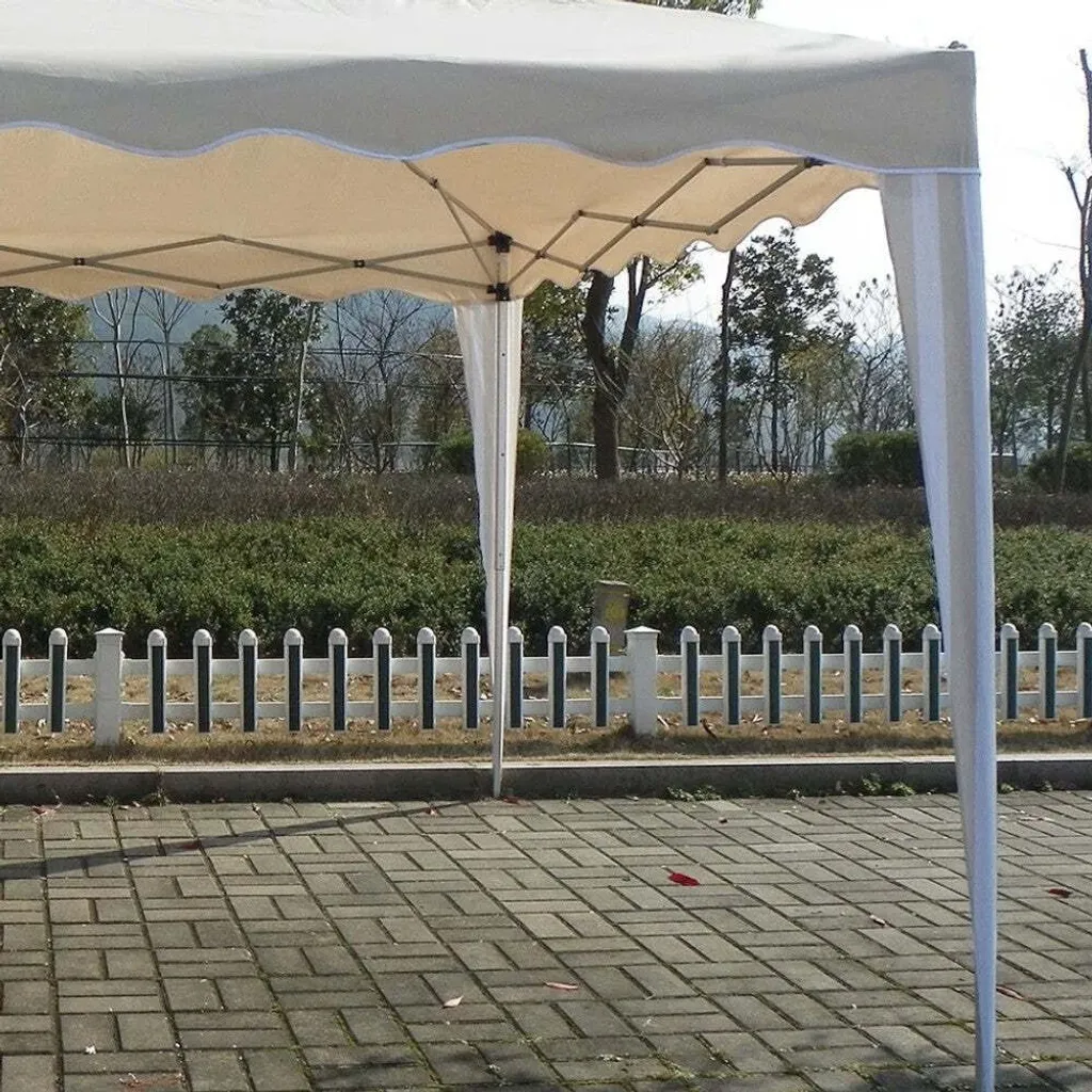 Tente pliante 3x3m blanche pour réception extérieure et stand de marché - 5