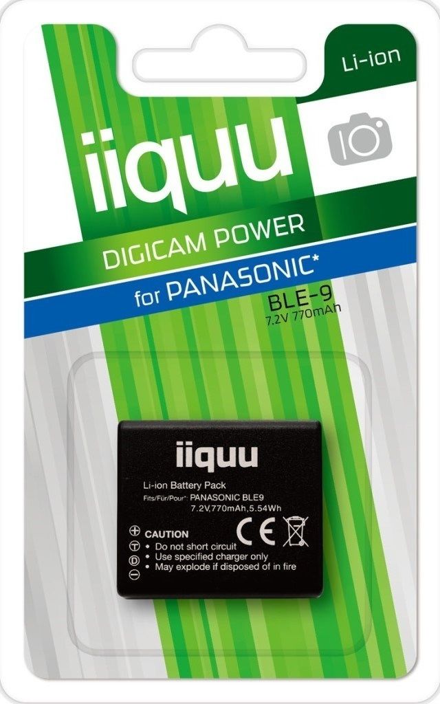 iiquu Li-Ion Akku ähnl. Panasonic DMW-BLE-9 etc