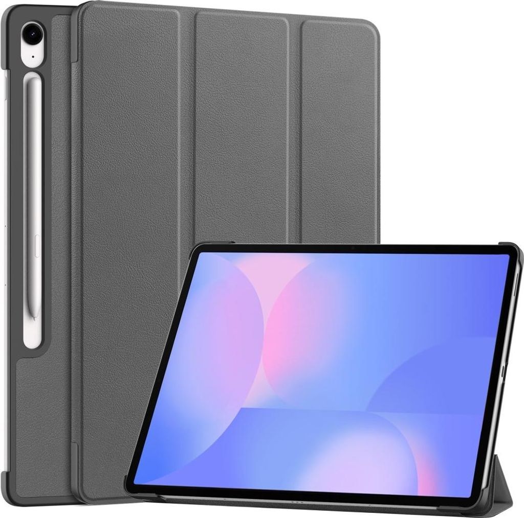Samsung Galaxy Tab S10 FE Plus Hülle - Coverup Tri-Fold Ständer Klapphülle mit Schlaf/Wach-Funktion - Grau