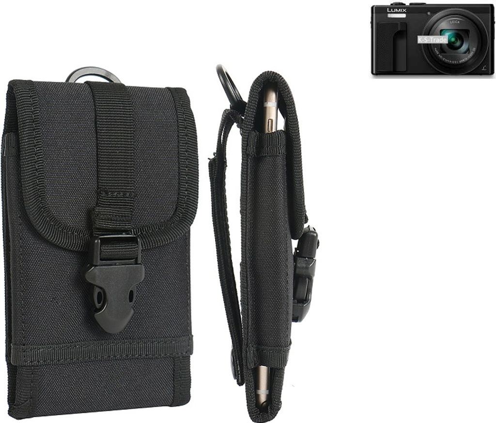 K-S-Trade Kameratasche Gürteltasche kompatibel mit Panasonic Lumix DMC-TZ81 Outdoor Gürtel Tasche für Kompaktkamera Holster Fototasche