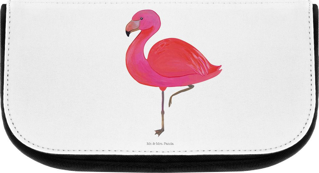 Mr. & Mrs. Panda Kulturbeutel Flamingo Classic - Weiß - Geschenk, Spruch, Ich, Sohn, kosmetiktäschchen, schminkaufbewahrung, Make-up Organizer, P...